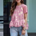 thumbnail image 2 of Blusa de Verano para Mujer, con Cuello Halter, Sin Mangas, Fruncida e Irregular, con Volantes Rosa S, 2 of 3