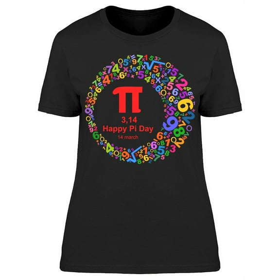 Happy Pi Day Circle With Numbers T-Shirt Women -Image by Shutterstock, Female Large