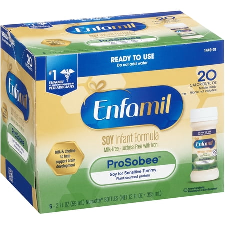 Enfamil? ProSobee® Soy Ready to Use Infant Formula 6-2 fl. oz. Nursette® Bottles