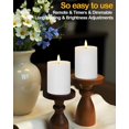 thumbnail image 4 of 3"x4" Outdoor Waterproof Flameless Candles with Remote and Timers, LED Candles, Battery Operated Candles, Electric Fake Pillar Candles for Patio, Porch, and Lanterns Decor (White), 4 of 15