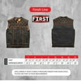 thumbnail image 3 of First Mfg Co - Checker - Men's Motorcycle Biker Riding Black Leather Vest - Extra Large, 3 of 5