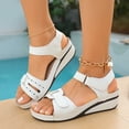 thumbnail image 3 of UP to 65% off Sandals for Women, Xunlbb Women's New Summer Fashion Breathable Lace Bun Strap Wedge Sandals(White,Size:36), 3 of 9
