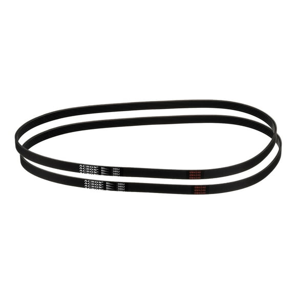 2 Pack 380J6 PJ V-Ribbed Belt 6 Ribs 38" Length x 0.55" Width x 0.14" Height, EPDM Rubber Micro V Belt
