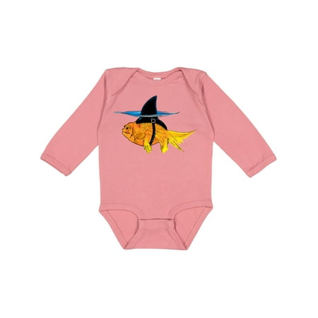 

Inktastic Funny Goldfish with Shark Fin Gift Baby Boy or Baby Girl Long Sleeve Bodysuit