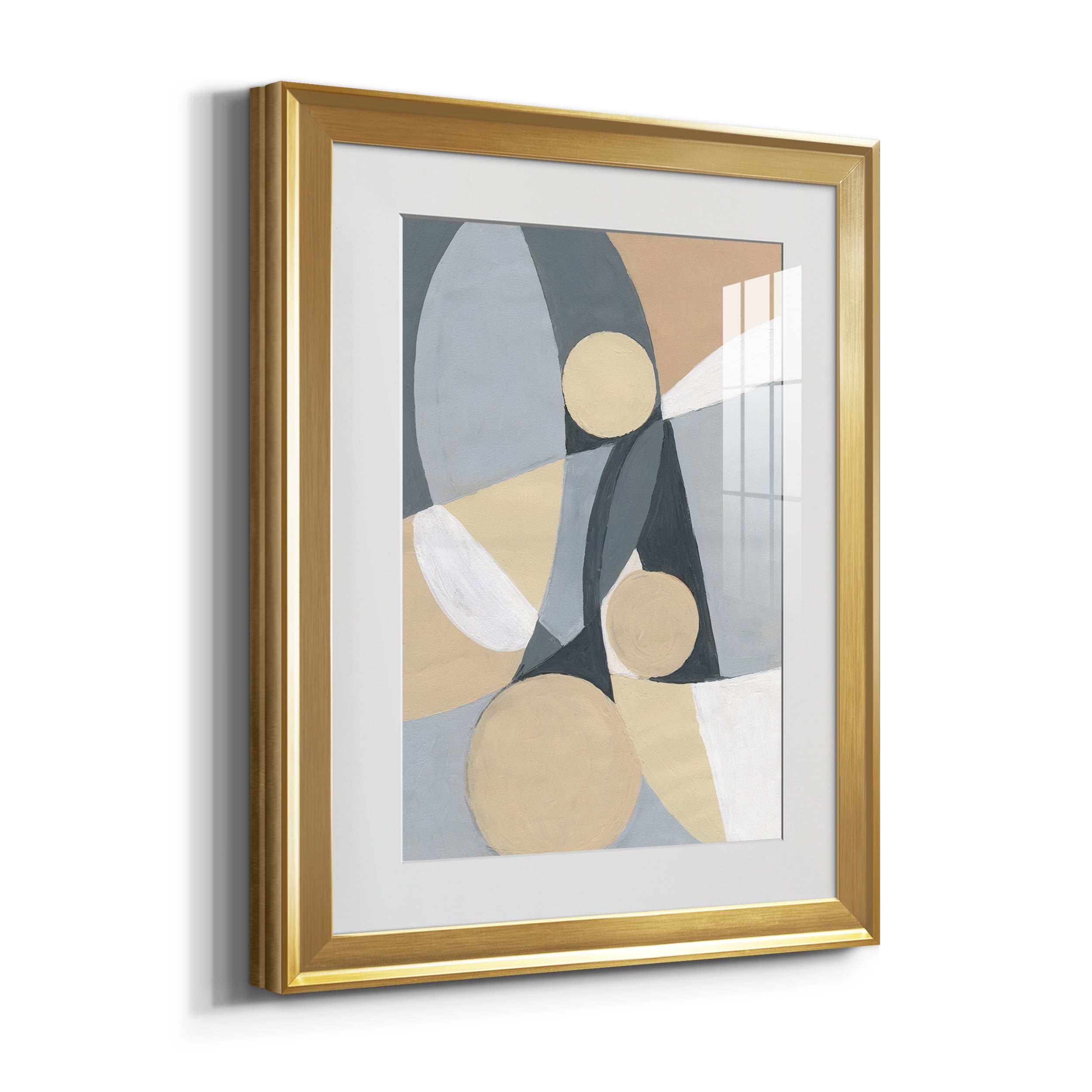&nbsp;A Soft Jeweled Geometric II Premium Framed Prints Set of 3 - Ready to Hang - 22 x 30 Each - Gold Frame
