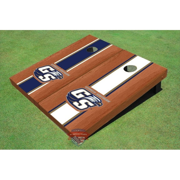 Georgia Southern University "GS" Rosewood Alternating Long Stripe Cornhole Boards