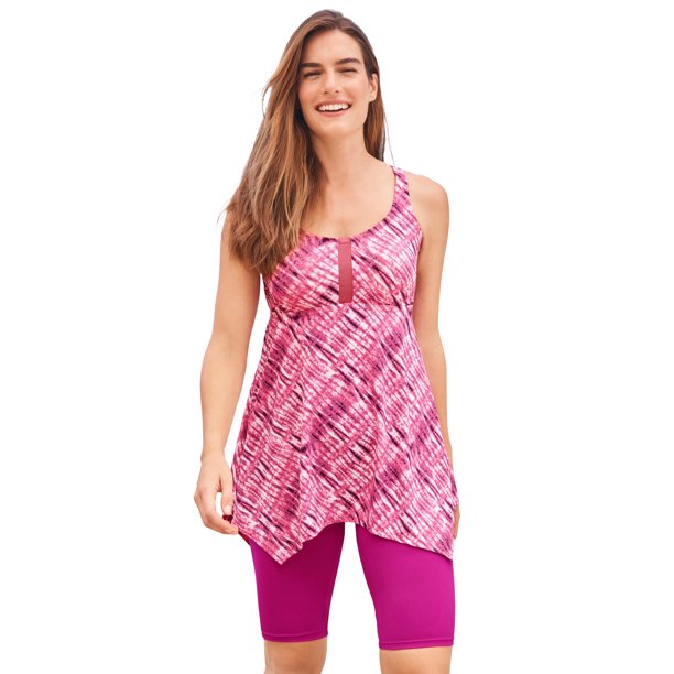 Swimsuits For All Women's Plus Size LongerLength Tankini Top