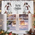thumbnail image 5 of Winter Snowman Valances for Windows, 54 x 18in, Merry Christmas Bird Snowflake Stars Rod Pocket Kitchen Valance Curtain Light Filtering Window Treatments for Living Room Bedroom, 1 Panel, 5 of 7