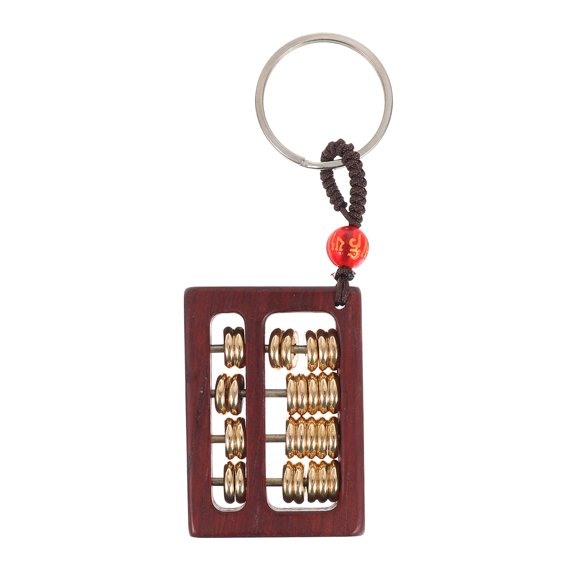 STRANDCHIC 1Pcs Keychain DIY Supply Mini Abacus Keychain Pendant Abacus Shape Brown Keys Hanging Decor