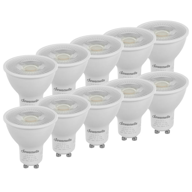 DEWENWILS GU10 LED 50W 5000K Daylight, Dimmable Track Light Bulb,500LM,UL Listed,10-Pack - Walmart.com