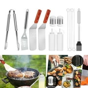 Stainless Steel BBQ Grill Tool Set Spatula Camping Barbecue Cutting Utensils Kit