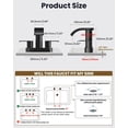 thumbnail image 3 of 4 Inch Centerset Waterfall Bathroom Sink Faucet Deck Mount 2 Handle Basin Faucets 2 or 3 Hole with Pop Up Drain Included Lavatory Modern Mixer Tap Vanity Faucet Matte Black, 3 of 18