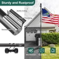 thumbnail image 2 of OLIYNEDY 8.2 ft Tangle Free Stainless Steel Flagpole with 2 Anti-Tip Prong Base and 3x5 American Flag Black, 2 of 6
