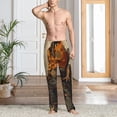thumbnail image 5 of Goofa Vintage Style Elk Pattern Printed Soft Pajama Pants for Men, Wide Leg Comfy Casual Lounge Yoga Pants-Medium, 5 of 9