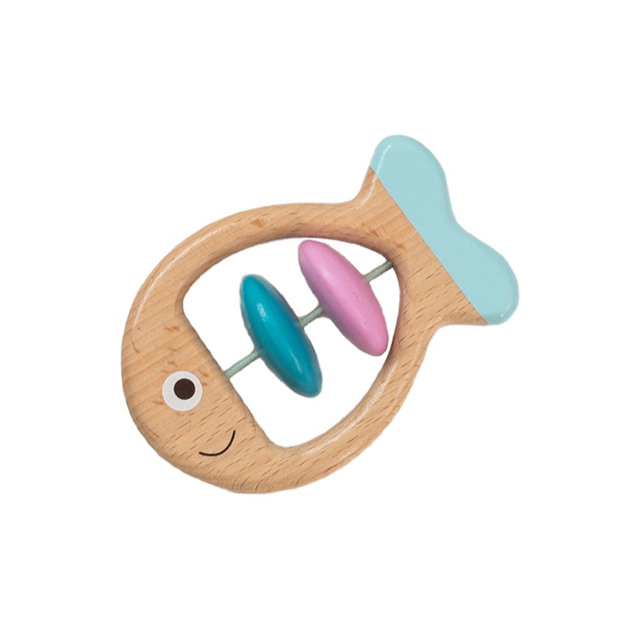 BEACENOV Montessori Wooden Rattle Toy Set for Infant Baby Boys Girls 0-6 Months,Montessori Baby Toys 6-12 Months,Toddler  Development Toys,Baby Sensory Toy,Set of 5,Baby Shower Gifts