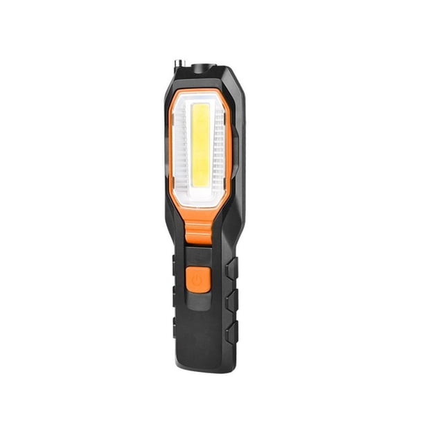 Luz de trabajo LED Linterna recargable USB, lámpara de taller portátil Lámpara de inspección Cob giratoria Antorcha magnética con imán y gancho y