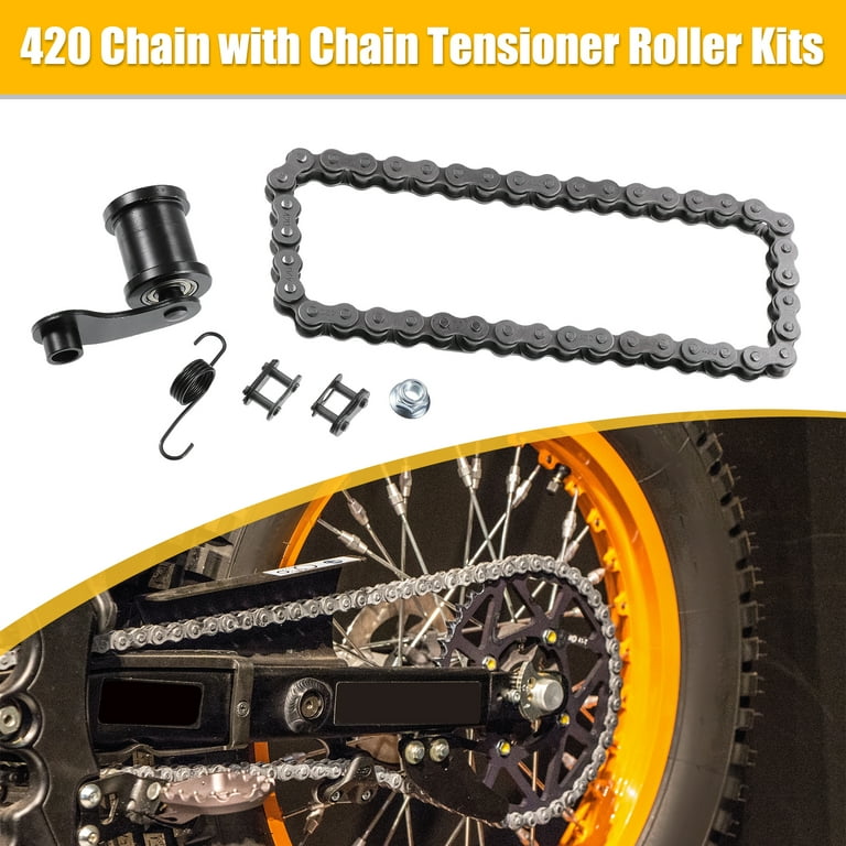 Unique Bargains 1 Set Mini Bike Chain Tensioner Roller with Spring 420 Chain 42L Link for Baja Motorsports Mini Bike Walmart