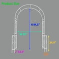 thumbnail image 6 of Metal Garden Arch W55'' x H94.5'' Garden Arbor Trellis Climbing Plants Support Rose Arch Outdoor Arch White, 6 of 9