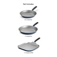 thumbnail image 3 of Tramontina Primaware 3-Piece Nonstick Sauté Pan and Griddle Set, 9.5” and 11” Sauté Pans, and 11” Griddle Blue, 3 of 12
