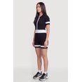 thumbnail image 2 of Women's Contrast Trim Collared Zip Front Romper, 2 of 3