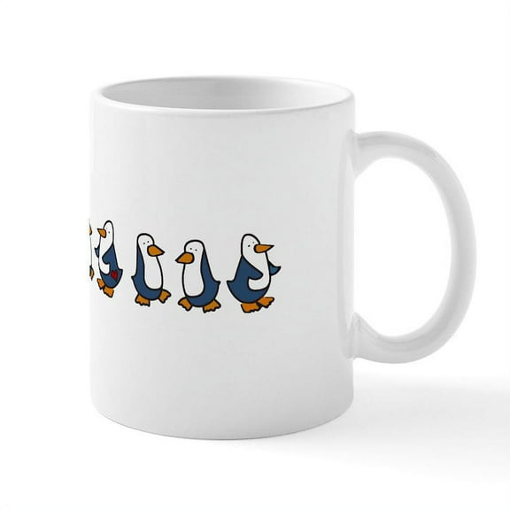 CafePress - Winter Penguins Mugs - 11 oz Ceramic Mug - Novelty Coffee Tea Cup