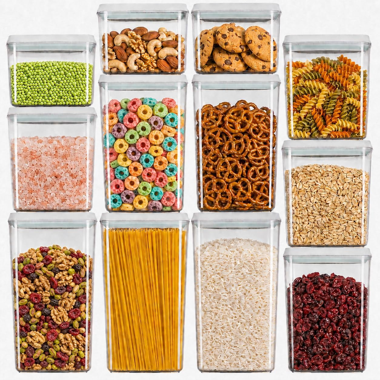 12-Piece Airtight Food Storage Container Set with Multiple Sizes