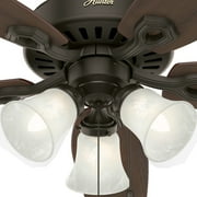 Hunter - Builder Indoor Ceiling Fan With Light, 52-inch, New Bronze, Traditional-style, 3-speed WhisperWind Motor, 53238, for Living Rooms, Bedrooms