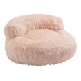 thumbnail image 6 of Bean Bag Chair with Footstool for Kids Adults, Comfort Faux Fur Lazy Sofa with Backrest, Durable High Back Lounger Single Chair for Living Room, Pink, 6 of 8
