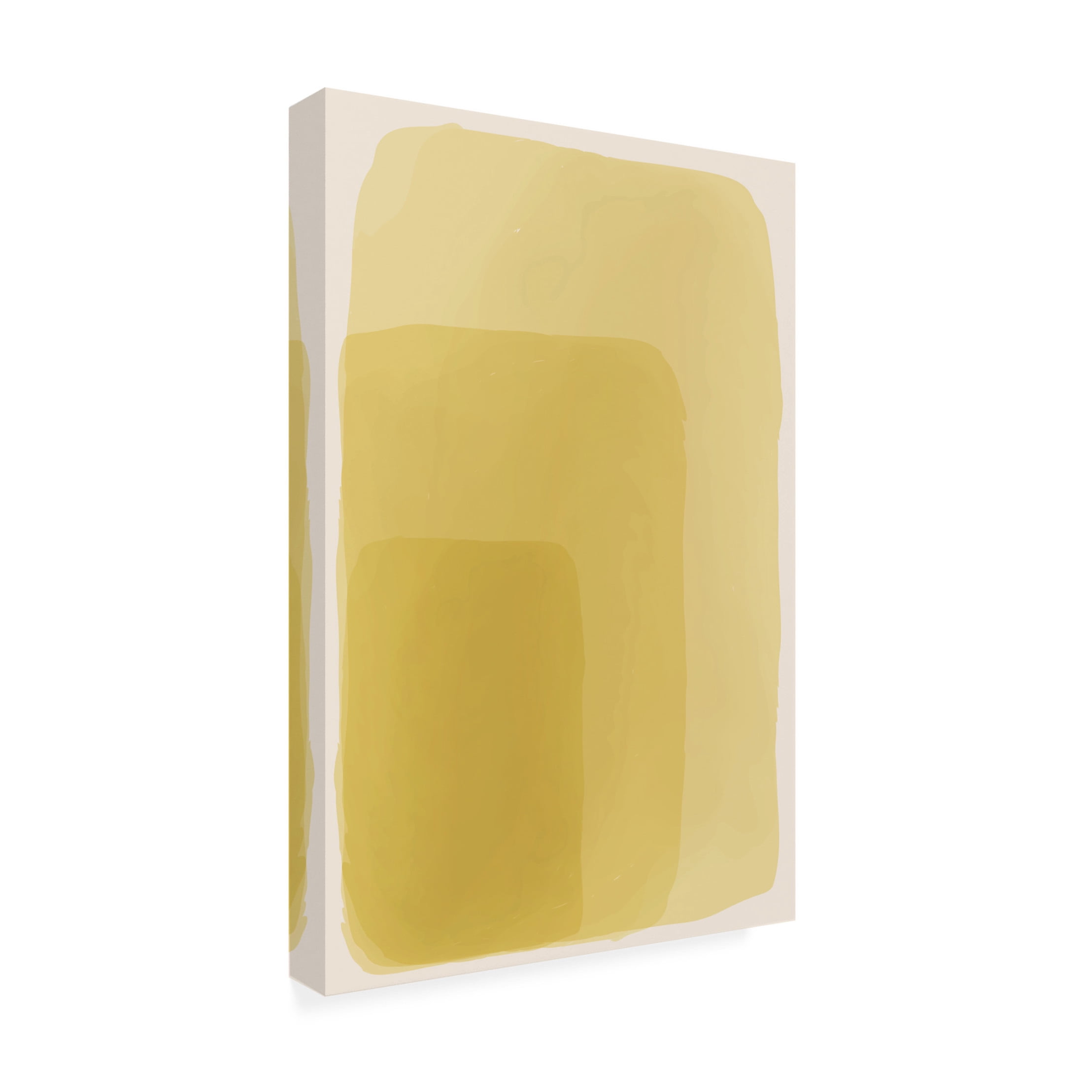 Trademark Fine Art jay stanley  Yellow Watercolor Shapes 2 Canvas Wall Art