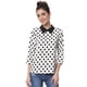 thumbnail image 2 of Disfraz de Halloween para mujer Polka Dots Contraste Peter Pan Collar Top 3/4 Mangas Blusa Camisa Blanco XS Allegra K, 2 of 7