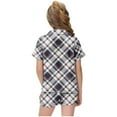 thumbnail image 4 of Auroural Pajamas for Boys 5T Toddler Girl Pajamas 5T Girls Button Front Pajama Top & Shorts Set, Plaid Pajama Set, 2-Piece, Sizes 2-14 & Plus, 4 of 6