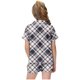thumbnail image 4 of Odeerbi 2-12 Años Niños Niñas Pijama de Verano de Satén Con Solapa de Muesca Camisas de Manga Corta Pantalones Cortos Conjunto Suave Estampado Retro de Cuadros Ropa de Dormir, 4 of 6