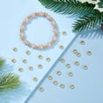 thumbnail image 4 of 100pcs Golden Tibetan Style Spacer Beads 6.5mm in Diameter Metal Bicone Loose Charm Beads for Woman Real 18K Gold Plated Alloy Spacer Beads for Bracelet Necklace Jewelry Making, 4 of 6