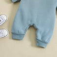 thumbnail image 7 of Baby Bodysuit Boy Toddler Boys Long Sleeve Solid Letter Prints Fall Winter Rompers Kids Jumpsuits Blue, 3-6 Months, 7 of 7
