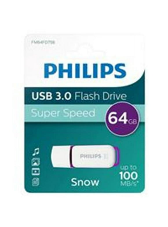 Philips PHMMD64GSNOWU3 USB3.1 Snow 64GB Flash Drive, Purple