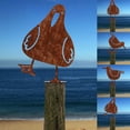 thumbnail image 6 of Metal Seagull Ornament, Cosmug Rusty Metal Bird Silhouette, Decorative Outdoor Garden Art, for Garden Decor, Yard Decor, Fence Decor and Outdoor Display, Color B, 6 of 7