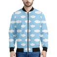 thumbnail image 3 of Chaqueta con cremallera y estampado de nubes blancas de dibujos animados para hombre, abrigo con estampado 3D de cielo para niños, chaqueta informal con cremallera, sudadera de manga larga tipo bombar, 3 of 5
