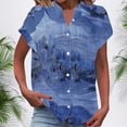 thumbnail image 2 of Raeneomay Button Down Shirts Loose Summer Tops for Women Women's Short Sleeved Fashionable Printed T-Shirt Cardigan Loose and Women's Summer Casual Shirt Top, 2 of 4