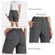 thumbnail image 4 of Pantalones cortos deportivos secado rápido 4 bolsillos con cremallera protección solar cintura elástica pantalones cortos de senderismo para mujeres para exteriores, 4 of 5