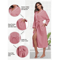 thumbnail image 6 of EA'S SECRET 100% Cotton Womens Long Robe Lightweight Kimono Bath Robe with Pockets(Dusty Rose,XL), 6 of 9
