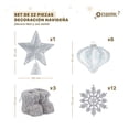 thumbnail image 2 of Set Esferas y Adornos Navideños para Árbol de Navidad Esquimal, 22 Piezas (Gris Plateado), 2 of 6
