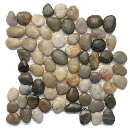 - Solistone Anatolia 12 in. x 12 in. Polished Pebble Mosaic Floor and Wall Tile, Case of 10