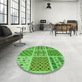 thumbnail image 4 of Ahgly Company Tapis d'Intérieur Rond Lavable en Machine Vert Émeraude Transitionnel, 8 Pieds Rond, 4 of 7