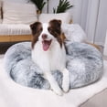 thumbnail image 5 of Exclusivo Mezcla Calming Donut Pet Bed for Medium Dogs 24", Anti-Anxiety Plush Cozy Warming Dog Bed, Gradient Grey, 5 of 7