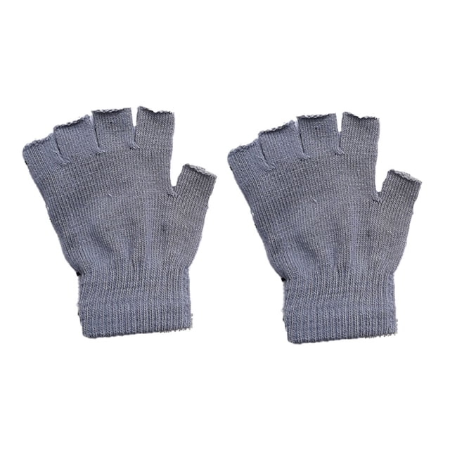 Guardurnaity 1 par de guantes sin dedos tejido artesanal guante de medio dedo mujeres hombres cómodo tejido calentador de manos para exteriores gris claro Type3 NO3 Guardurnaity AP009507-08