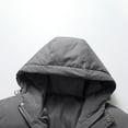 thumbnail image 4 of Zpanxa Winter Jackets for Men Lightweight Casual Long Sleeve Zipper Hooded Coats Solid Color Warm Cotton Puffer Jacket with Pockets Dark Gray M, 4 of 7