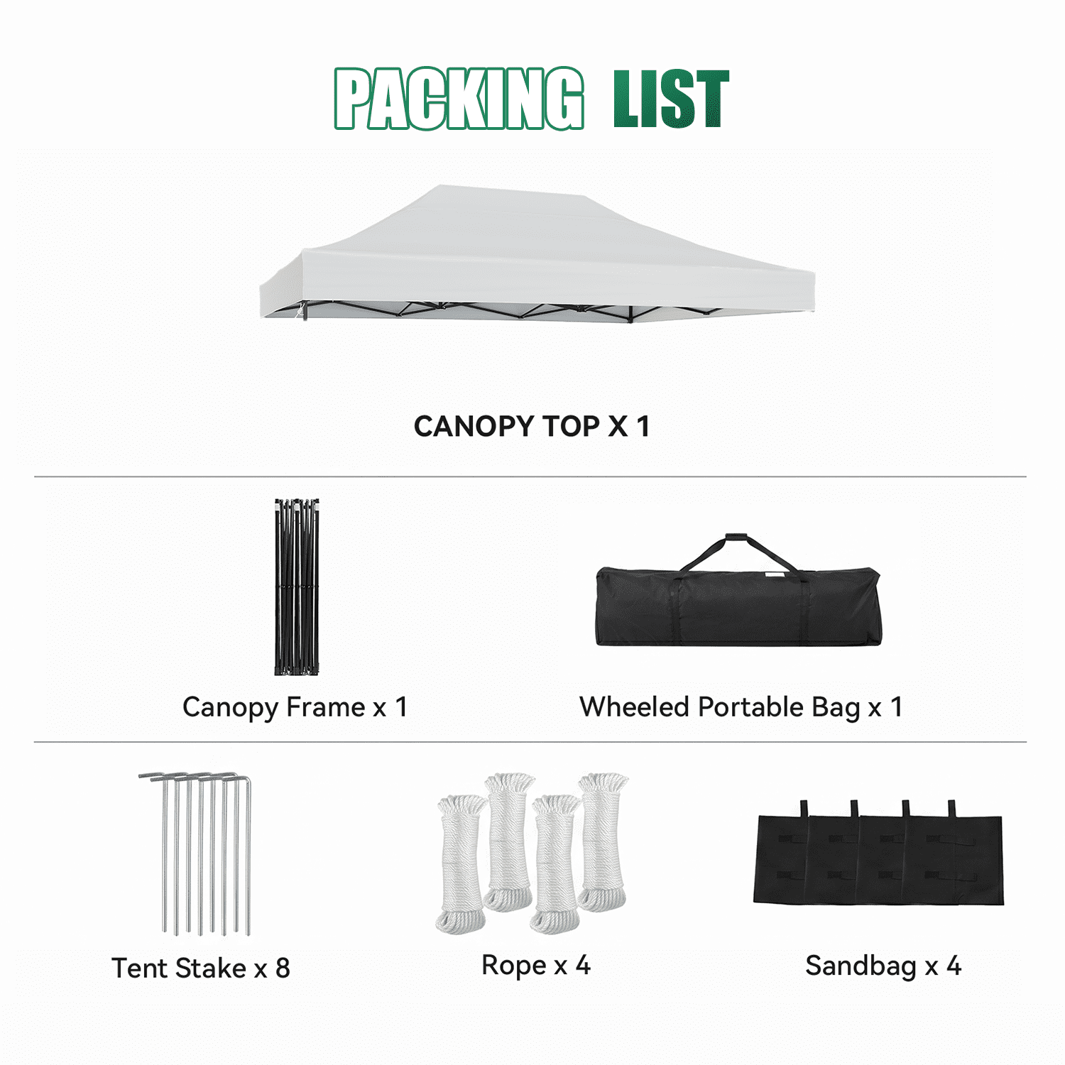 Dateyes 10x15FT Pop Up Canopy, Outdoor Canopy Tent with Carry Bag, Easy Setup Portable Instant Canopy with 4 Sandbags and 8 Stakes for Outdoor Events, Commercial, Beach, Backyard, Lawn, White