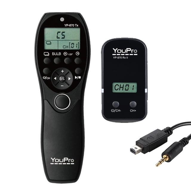 DC2 YouPro YP-870 2,4 G Control remoto inalámbrico LCD temporizador obturador liberación transmisor YouPro Obturador