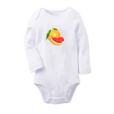

Fruit Grapefruit Image Print Cute Rompers Newborn Baby Unisex Bodysuits Infant Jumpsuits Toddler 0-12 Months Kids Long Sleeves Oufits (White 0-6 Months)