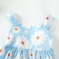 thumbnail image 6 of Kucnuzki Infant Baby Girl Clothes 12 Months Spring Summer Dress 18 Months Sleeveless Cute Daisy Prints Bowknot Sundress Hat 2PCS Set Blue 12-18 Months, 6 of 7